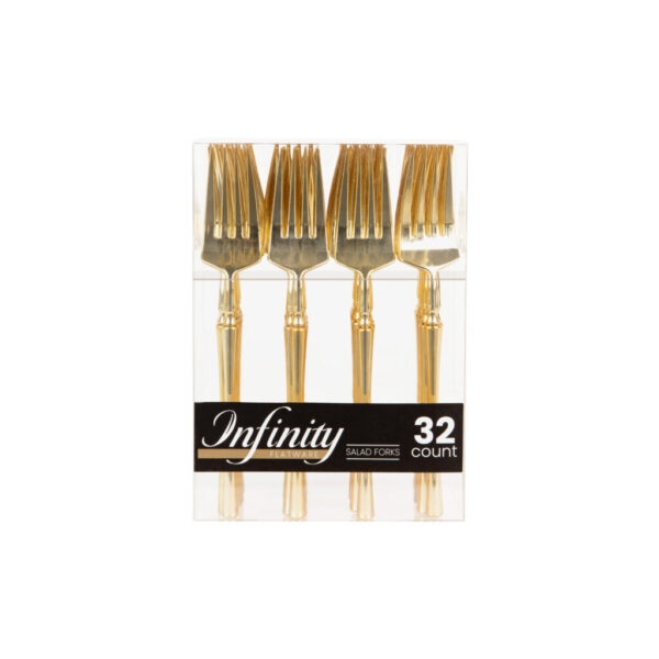 Infinity Flatware Gold Salad Forks  32ct