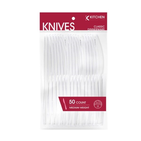 Kitchen Collection Medium Weight Clear Knives- 50 pc