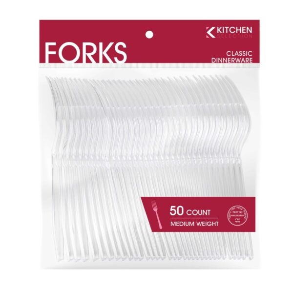 Kitchen Collection Medium Weight Clear Forks- 50 pc