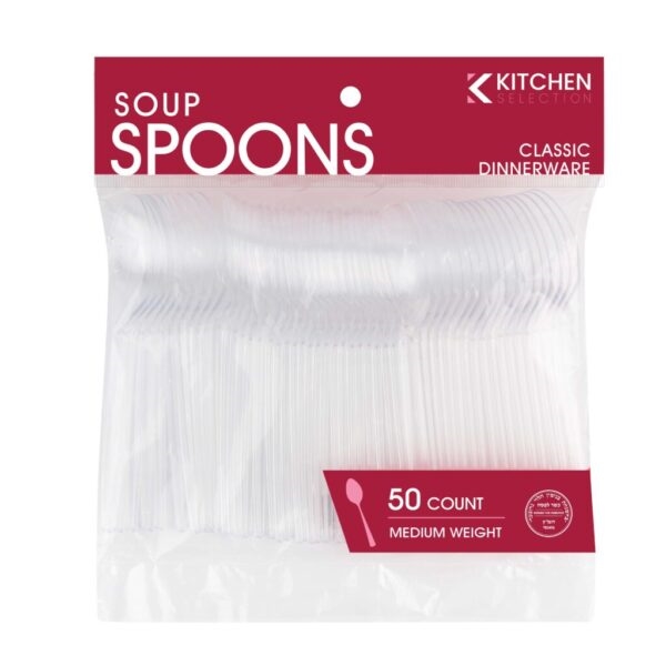 Kitchen Collection Medium Weight Clear Soup Spoons- 50 pc