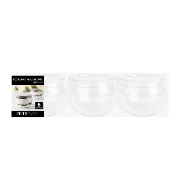 3oz  Round Mousse Cups with Lids-6 Count
