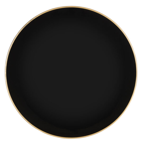 Black with Gold Rim Hammered Organic 13" Chargers 4 CT