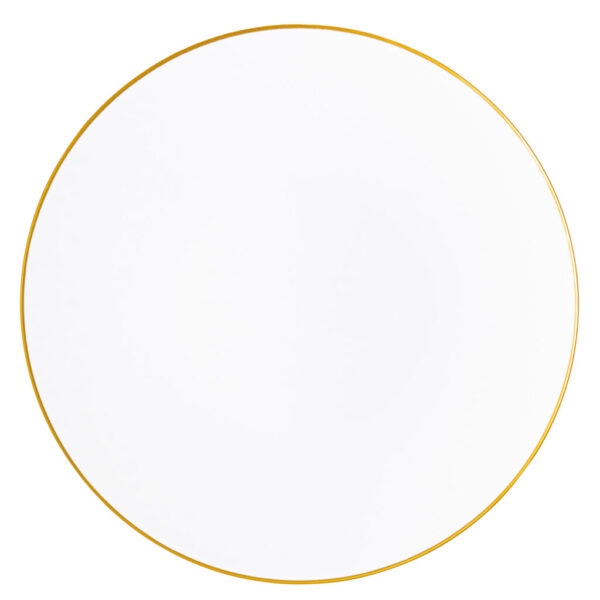 White with Gold Rim Hammered Organic 13" Chargers 4 CT