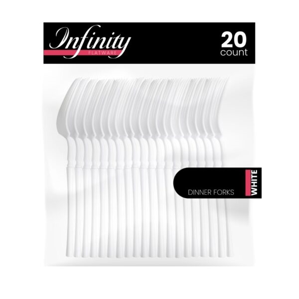 Infinity Flatware White Dinner Forks 20ct