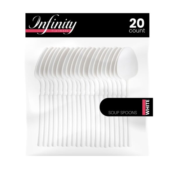 Infinity Flatware White Soup Spoons 20ct