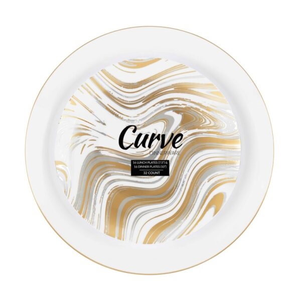 Curve  Dinnerware 32 Count Combo in Gold