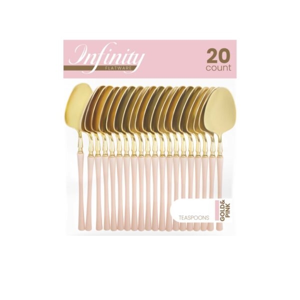 Infinity Flatware Gold and Pink Teaspoons 20ct