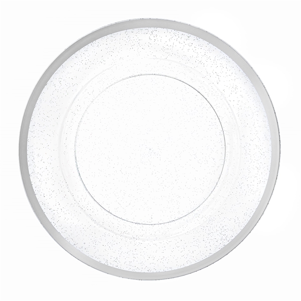 Decor 13" Charger Plates Clear/Silver - 8count