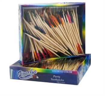 Party Toothpicks in Assorted Colors 144 ct
