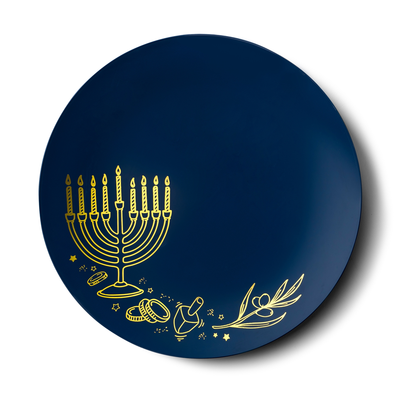 Decor Chanukah Plates Collection Navy Blue with Gold