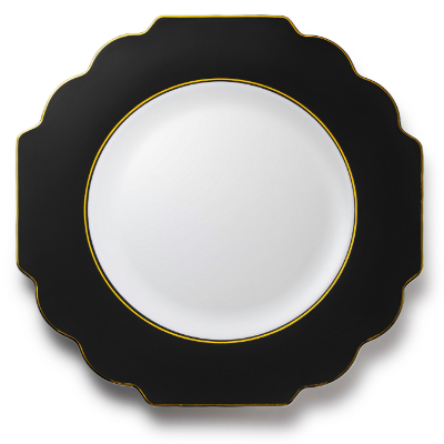 Decor Grand Collection Black with Gold Rim