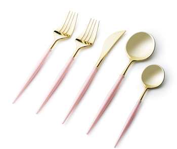 Noble Collection Cutlery 40 Pc w/ Pink and Gold