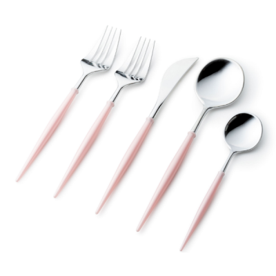 Noble Collection Cutlery 40 Pc w/ Silver and pink