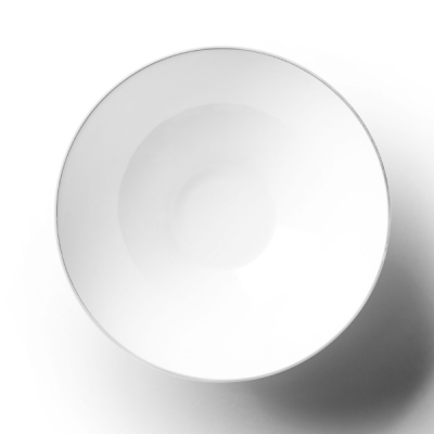 White Silver Rim Curve Collection 16oz Soup Bowls