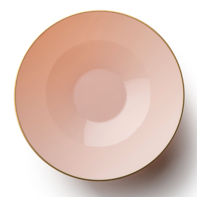 Decor Curve Pink With Gold Rim 16oz Soup Bowl