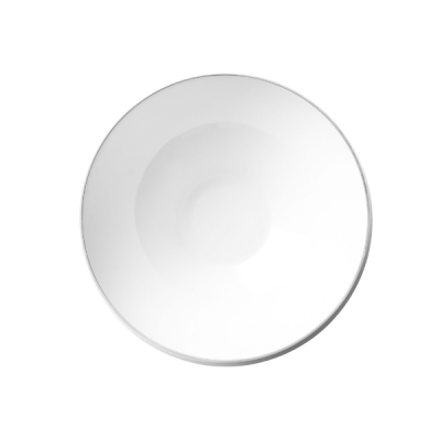 Decor Curve White With Silver Rim 6oz Dessert Bowl