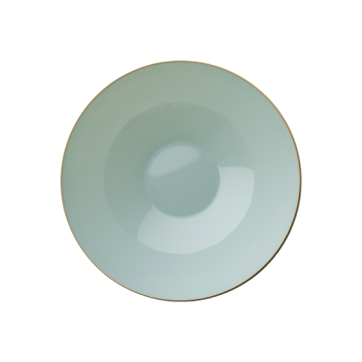 Decor Curve Turquoise With Gold Rim 16oz Soup Bowl