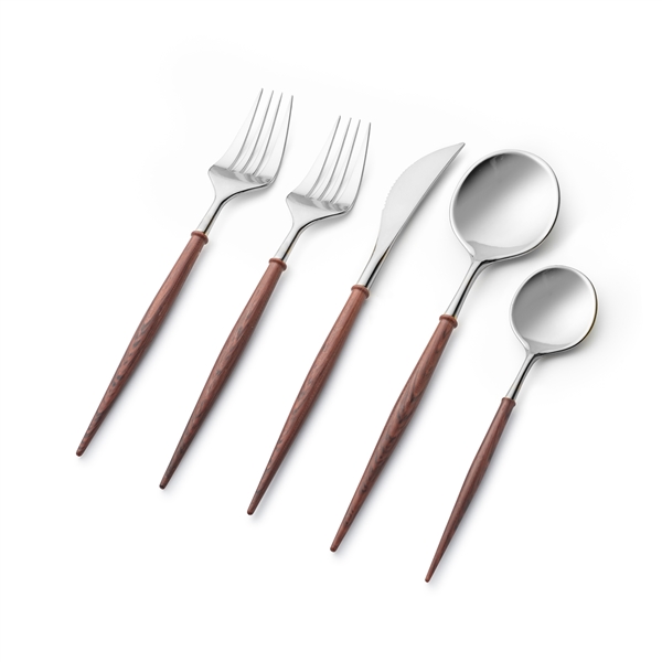 Noble Collection Cutlery 40 Pc Dark Wood with Silver