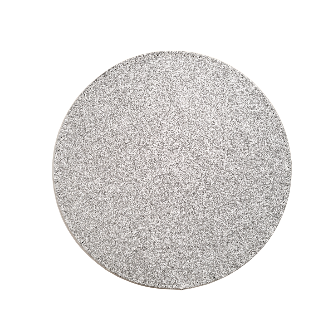 Silver Glitter Round Placemat