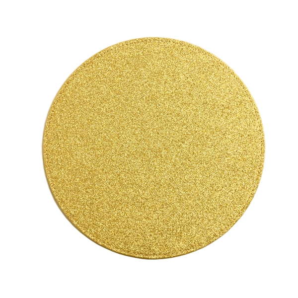 Yellow Gold Glitter Round Placemat