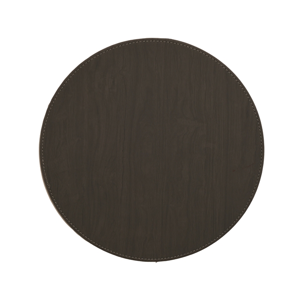 Dark Grey Wood Design Round Placemat