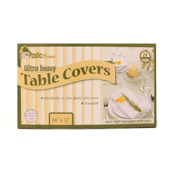 Disposable Clear Plastic Table Covers 66" x 72"