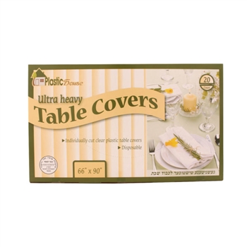 Disposable Clear Plastic Table Covers 66" x90"