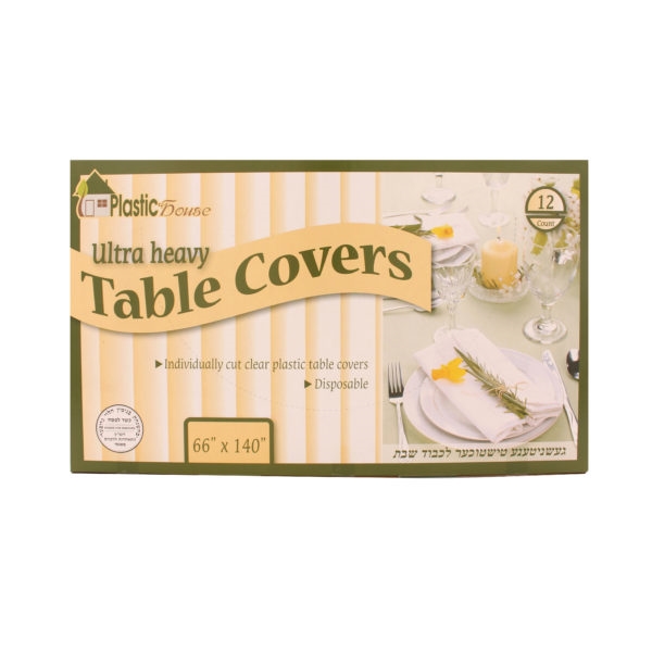 Disposable Clear Plastic Table Covers 66" x140"