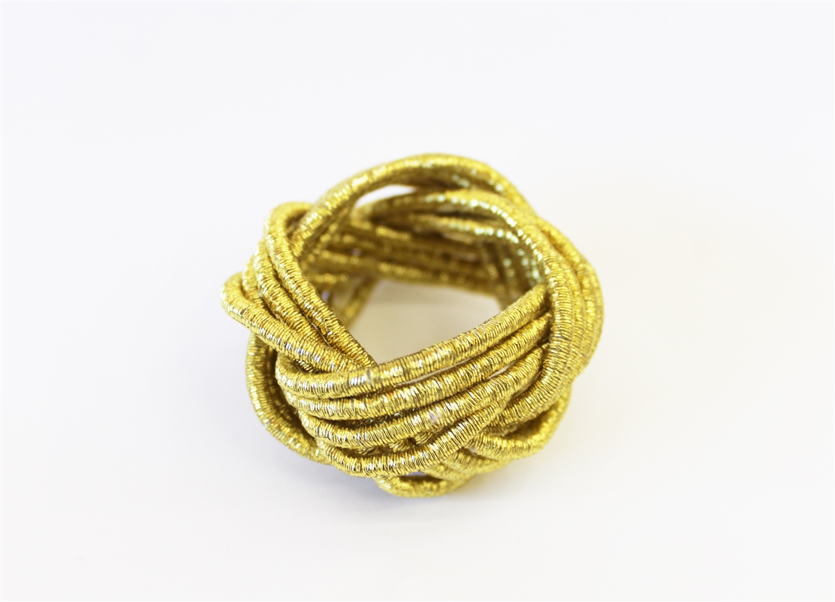 Gold Rope Design Napkin Rings - Set of 4