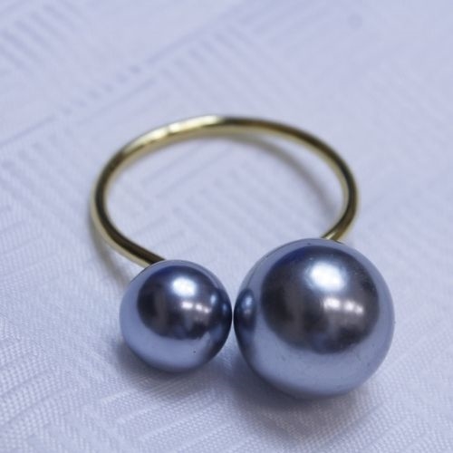 Grey Pearl Matt Gold Napkin Ring Set of 4apkin Ring Set of 4 Decorative Table Accessories