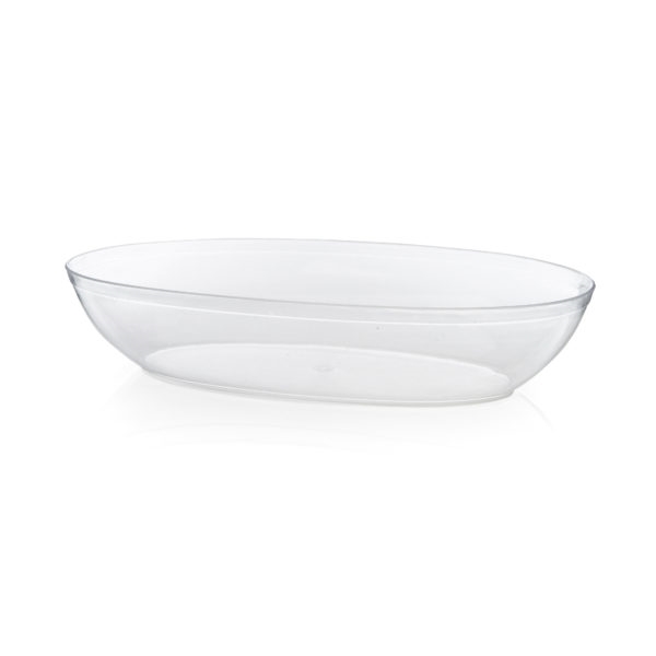 small Oval Clear Plastic Serving Bowl .