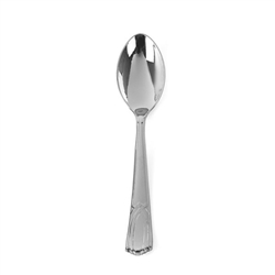 Silver plastic teaspoon that looks like real silverware