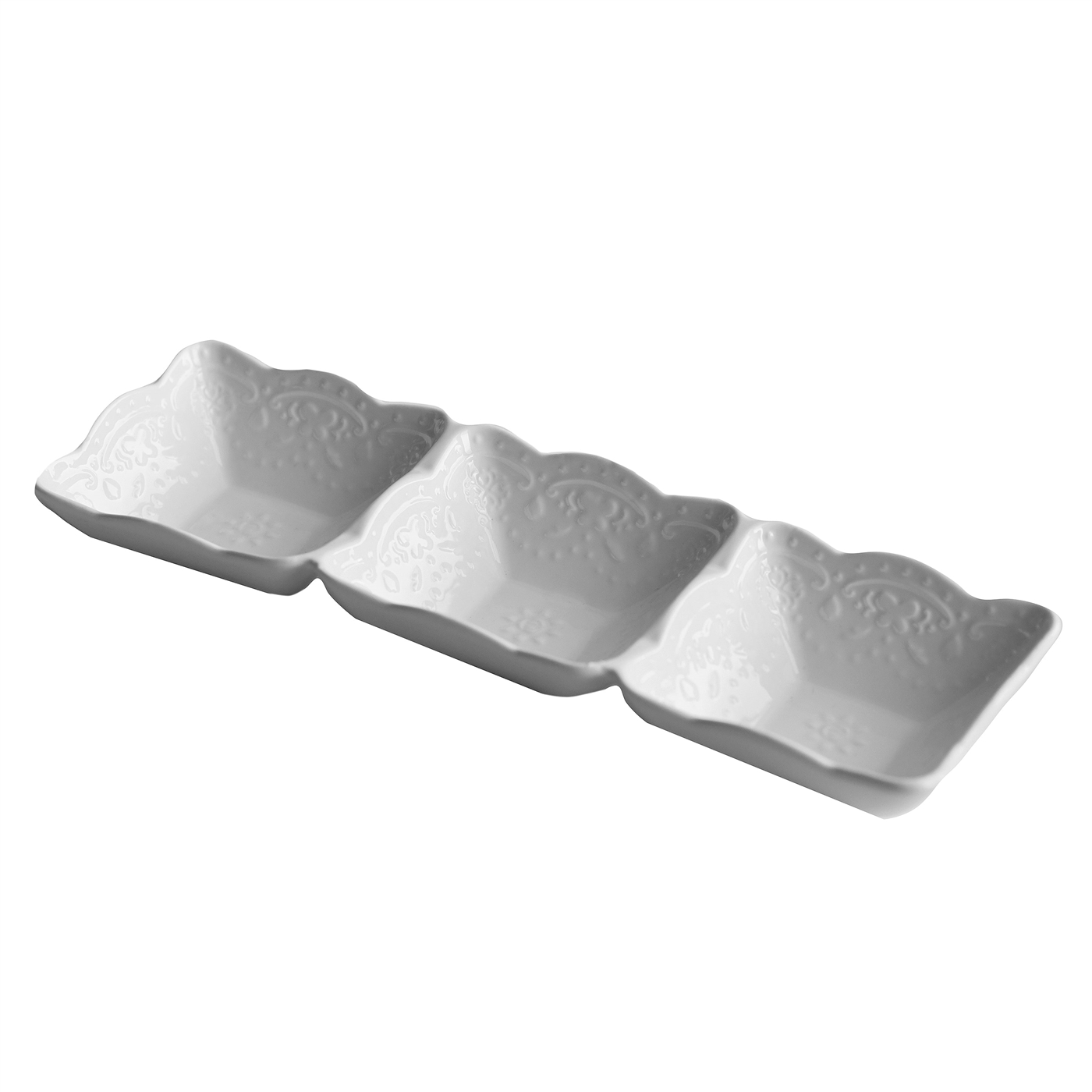 White 3 Section Ceramic Dish #5283