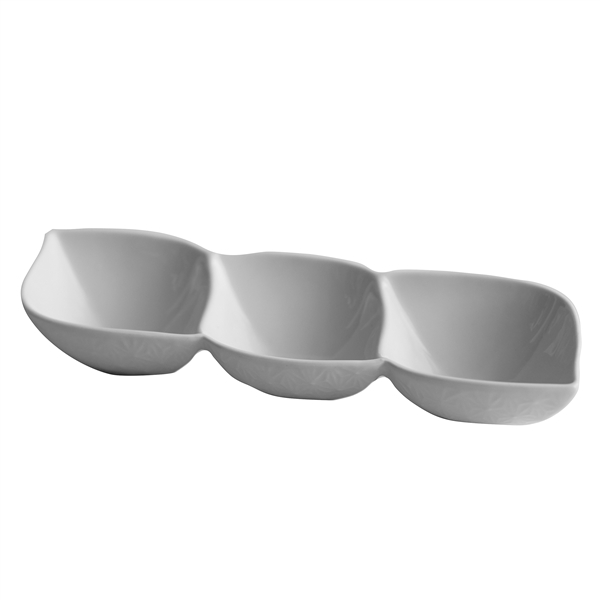 White 3 Section Ceramic Dish #5320