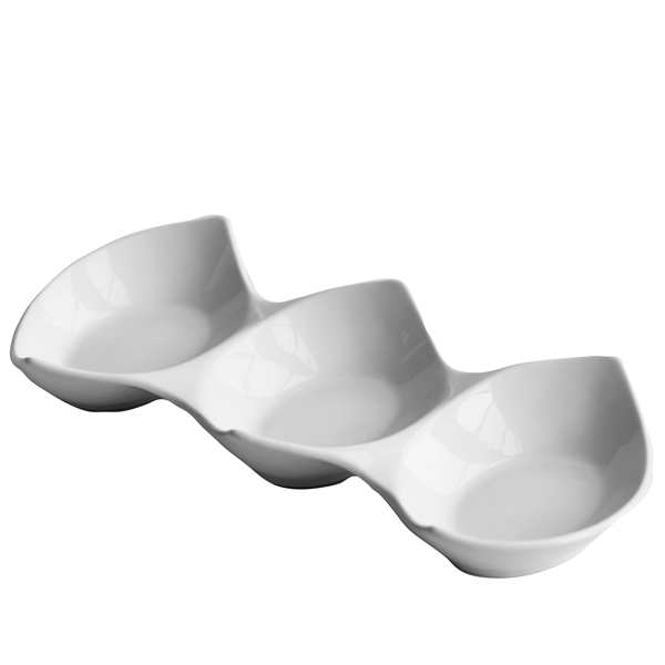 White 3 Section Ceramic Dish #5597