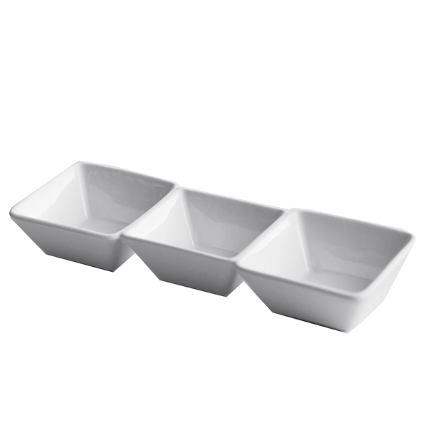 White 3 Section Ceramic Dish #5603