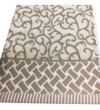 Swivel 100% Cotton Hand Towel in Taupe Ivory and Gold