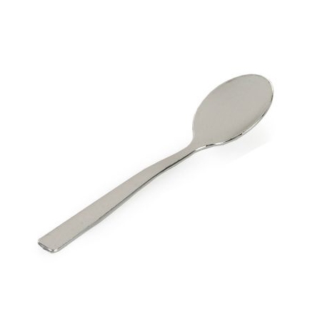 Mini Silver Plastic Spoons, 30 Pack - Small Mini-Ware Serving Dishes