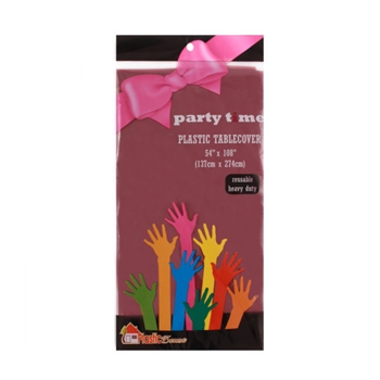 Party Time Plastic Table Cover in Maroon