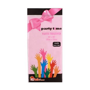 Party Time Plastic Table Cover in Pink