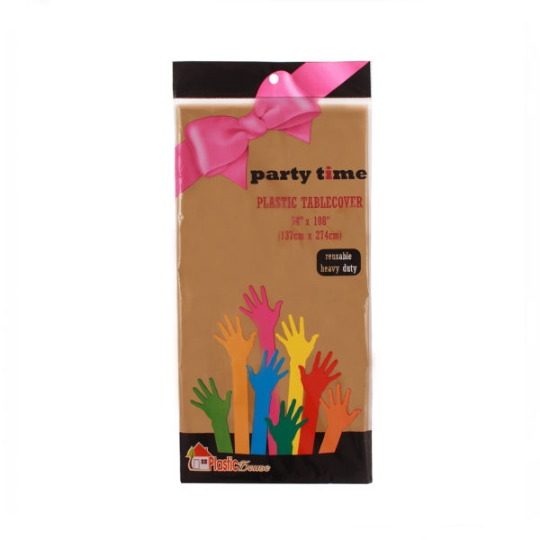 Party Time Plastic Table Cover in Gold