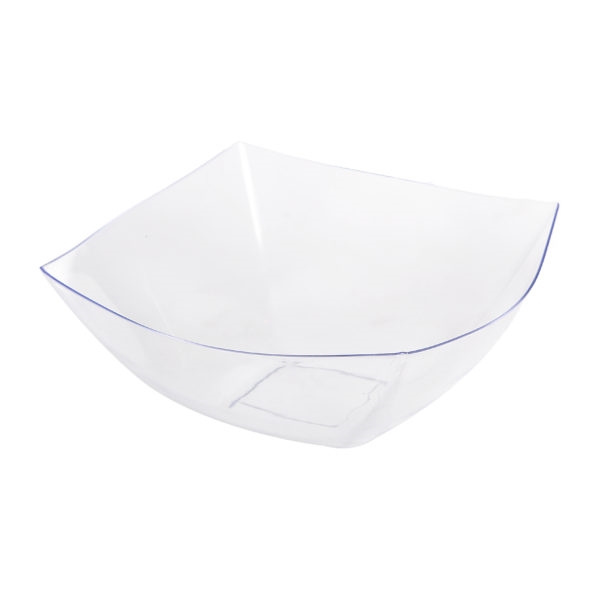 Fancy Square Clear Plastic Serving Bowl - 64 oz