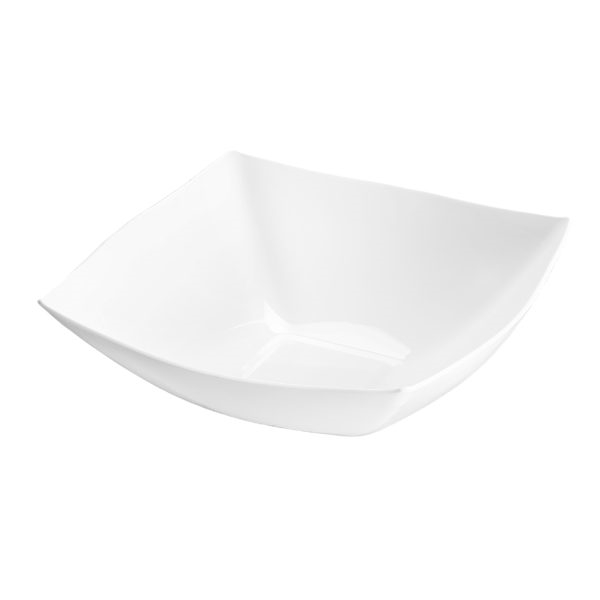 Fancy Square White Plastic Serving Bowl - 64 oz