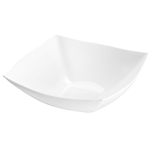 Fancy Square White Plastic Serving Bowl - 128 oz