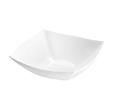 Fancy Square White Plastic Serving Bowls - 8oz - 4 per Pack, modern disposable bowls for parties