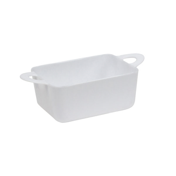 Oblong White Dish with Handles-10 count