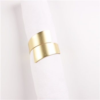 Matted Gold Contemporary Cuff Design Napkin Rings - Set of 4