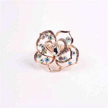 Multi Colored Stone Napkin Ring in Rose Gold - Set of 4