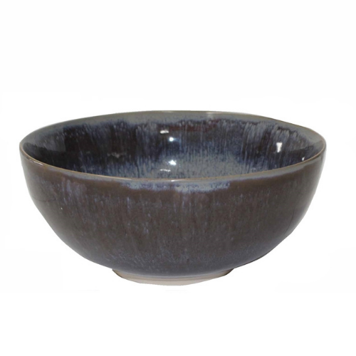 Brown Ceramic Bowl with Water Fall Design