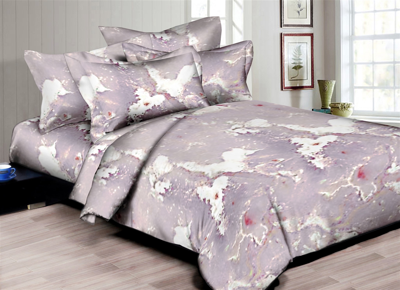 Better Bed Collection: Pretty Lavender 8PC Bedding Sets - 300 Thread Count